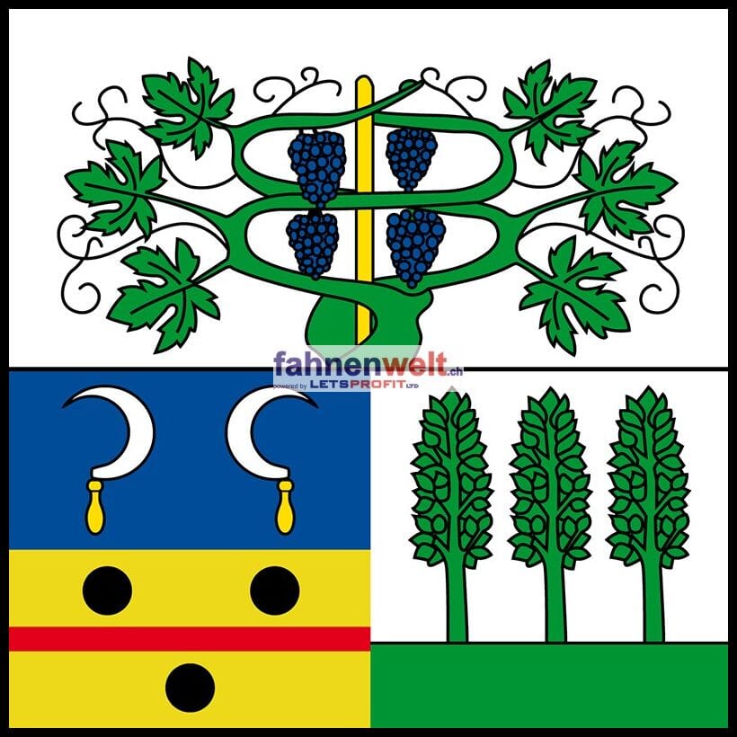 Fahne Gemeinde 1786 Bas-Vully Ehemalige Gemeinde (FR) | 30 x 30 cm und Gr&ouml;sser - Bild 1