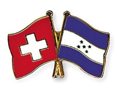 Freundschaftspin Schweiz-Honduras | Gr&ouml;sse ca. 22mm - Bild 1