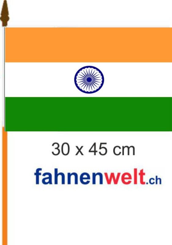 Indien Fahne / Flagge am Stab | 30 x 45 cm - Bild 1