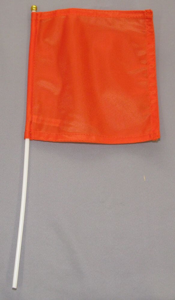 Orange Fahne am Stab Pack &agrave; 5 oder 15 St&uuml;ck | 20 x 20 cm | Stoff - Bild 1