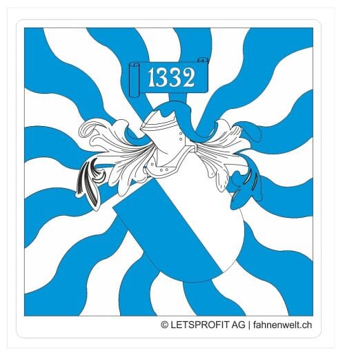 Luzern Aufkleber geflammt | 7 x 7 cm - Bild 1