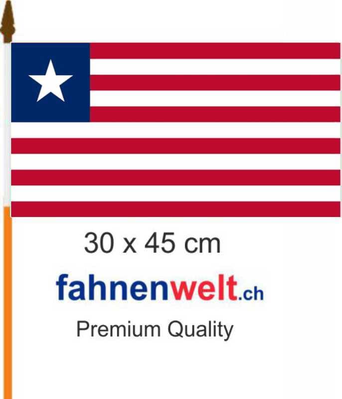 Liberia Fahne / Flagge am Stab | 30 x 45 cm - Bild 1