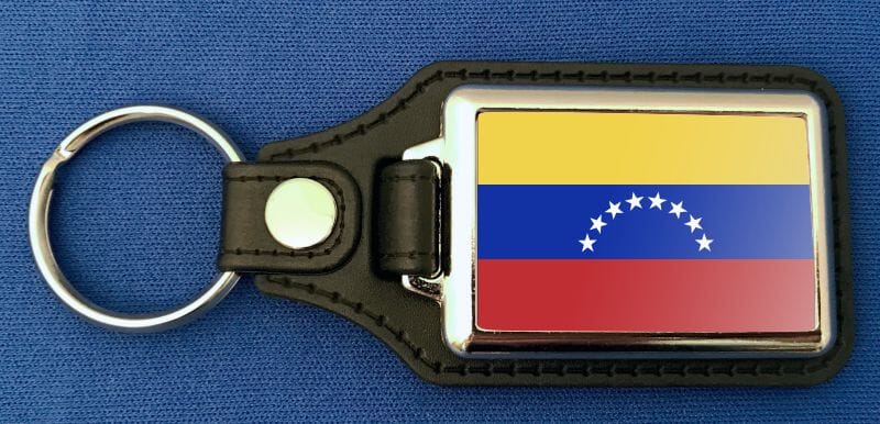 Venezuela Schl&uuml;sselanh&auml;nger aus Metall und Kunstleder | ca. 95 X 37 mm - Bild 1
