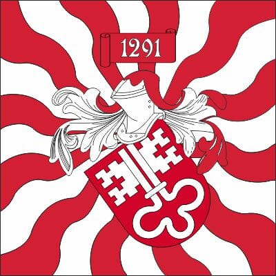 Fahne geflammt Nidwalden NW | 100 x 100 cm - Bild 1