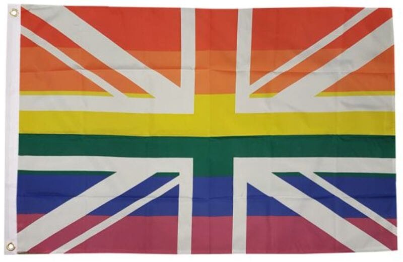 Union Jack Fahne mit Regenbogen-Design | 60 x 90 cm - Bild 1