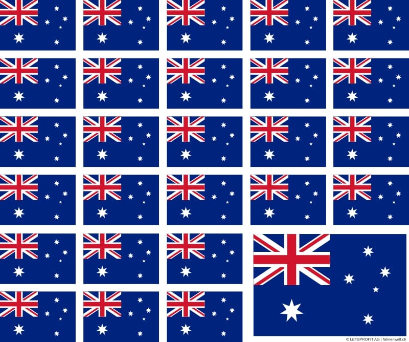 Aufkleber Australien auf Bogen | 12.5 x 10.5 cm - Bild 1