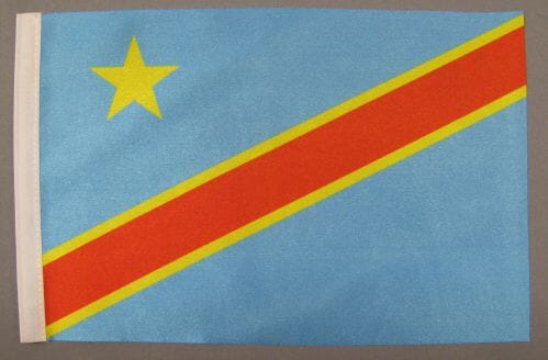Kongo Zaire Tisch-Fahne DeLuxe ohne St&auml;nder | 15.5 x 24 cm - Bild 2