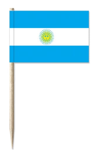 Mini-Fahnen Argentinien Pack &agrave; 50 St&uuml;ck | 30 x 40 mm - Bild 1