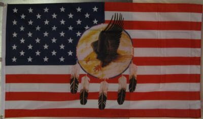 US Adler Traumf&auml;nger / US Eagle Dream Catcher Fahne gedruckt | 90 x 150 cm - Bild 1