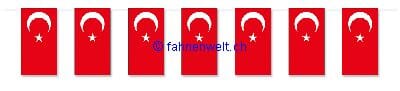 Fahnenkette T&uuml;rkei gedruckt aus Papier | 20 Fahnen 12 x 24 cm 5 m lang - Bild 1