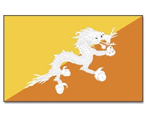 Bhutan Hissfahne gedruckt im Querformat | 90 x 150 cm - Bild 1