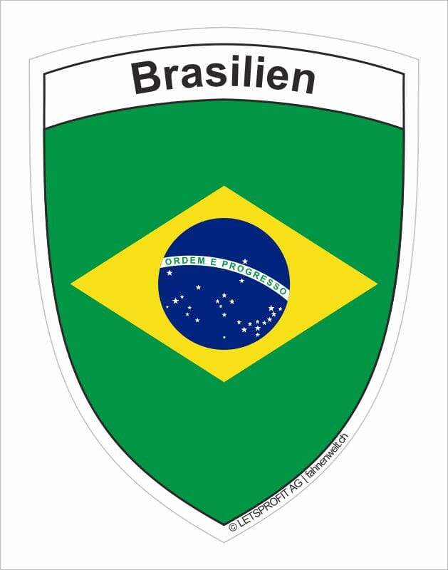 Aufkleber Brasilien Wappen | 6.5 x 8.5 cm - Bild 1