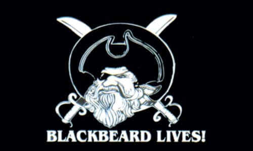 Pirat Schwarzbart lebt Fahne gedruckt / Blackbeard lives | 90 x 150 cm - Bild 1