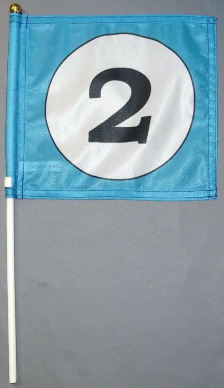 Fahne am Stab Nr. *2* Pack &agrave; 5 oder 15 St&uuml;ck | 20 x 20 cm | Stoff - Bild 1