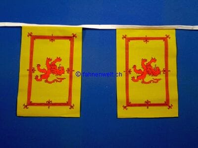 Fahnenkette Schottland mit L&ouml;wen (Scotland Lion) gedruckt aus Stoff | 30 Fahnen 15 x 22.5 cm 9 m l - Bild 1