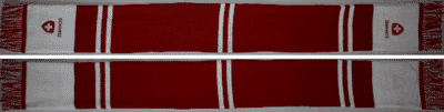Schweizer Schal rot/weiss gestrickt - Bild 1