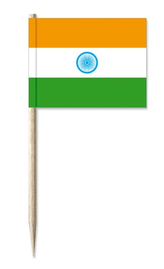 Mini-Fahnen Indien Pack &agrave; 50 St&uuml;ck | 30 x 40 mm - Bild 1