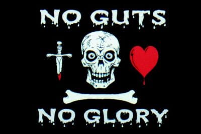 Pirat No Guts No Glory Fahne gedruckt | 90 x 150 cm - Bild 1