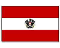 &Ouml;sterreich mit Adler Hissfahne gedruckt Querformat | 90 x 150 cm - Bild 1