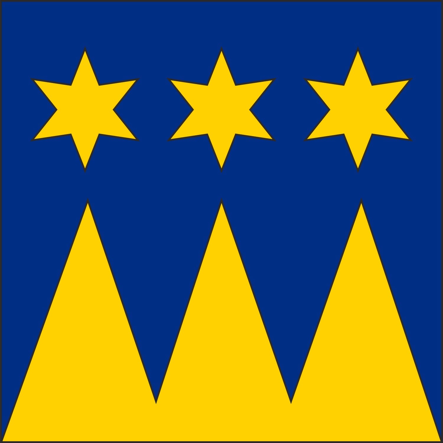 Fahne Gemeinde 5237 M&ouml;nthal (AG) | 30 x 30 cm und Gr&ouml;sser - Bild 1