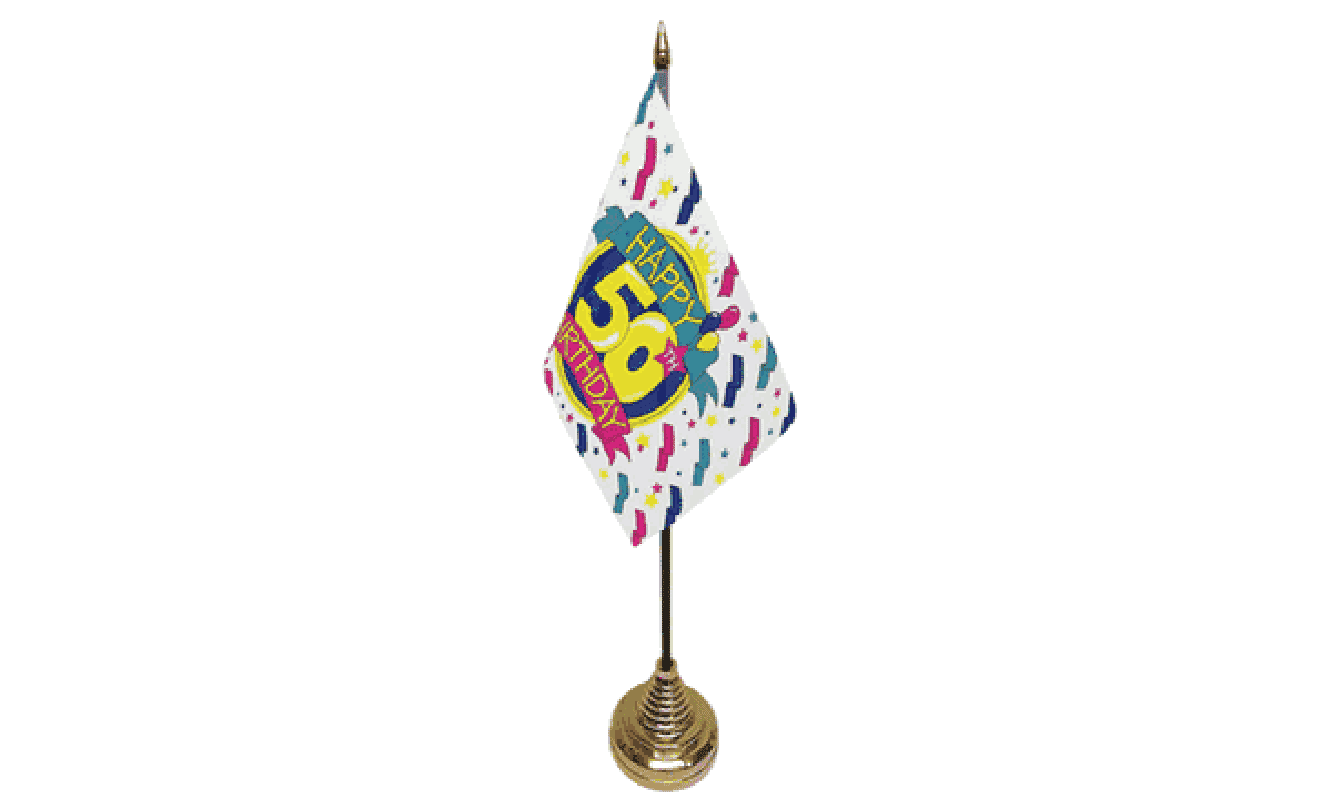 Happy Birthday 50 Tisch-Fahne gedruckt | 10 x 15 cm - Bild 1