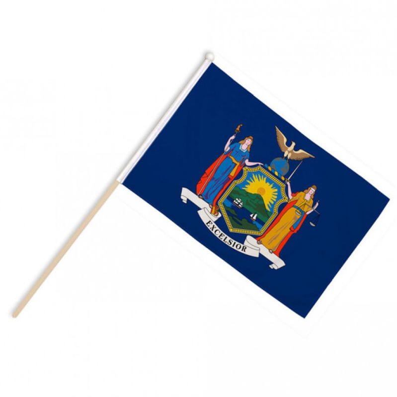 New York Fahne / Flagge am Stab Pack &agrave; 4 St&uuml;ck | 15 x 22.5 cm - Bild 1