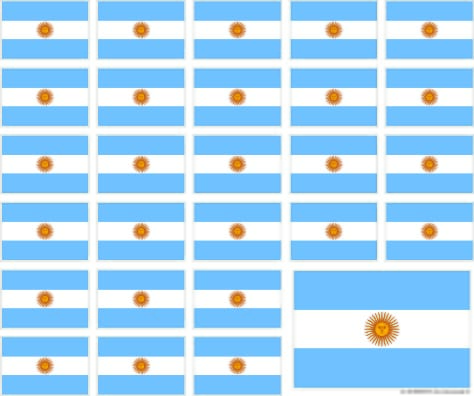 Aufkleber Argentinien auf Bogen | 12.5 x 10.5 cm - Bild 1