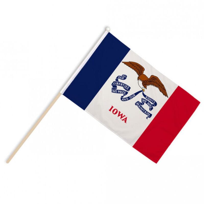 Iowa Fahne / Flagge am Stab Pack &agrave; 4 St&uuml;ck | 15 x 22.5 cm - Bild 1