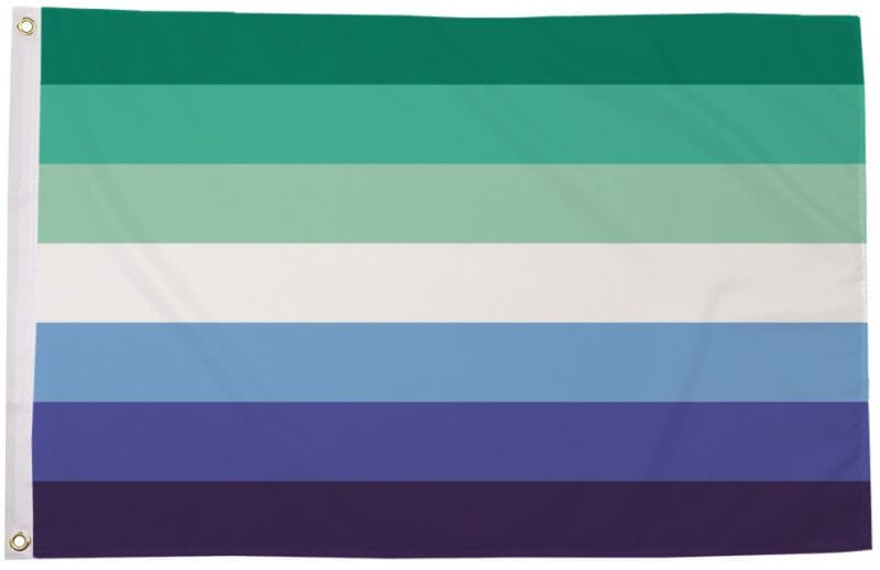 Homosexuell m&auml;nnlich gestreift / Gay Male Striped Fahne aus Stoff | 90 x 150 cm - Bild 1
