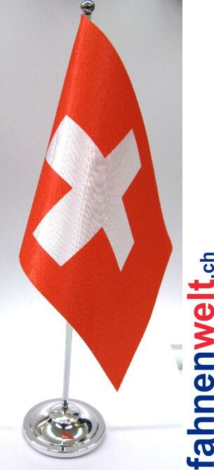 Schweiz Tisch-Fahne DeLuxe ohne St&auml;nder | 16 x 16 cm - Bild 1