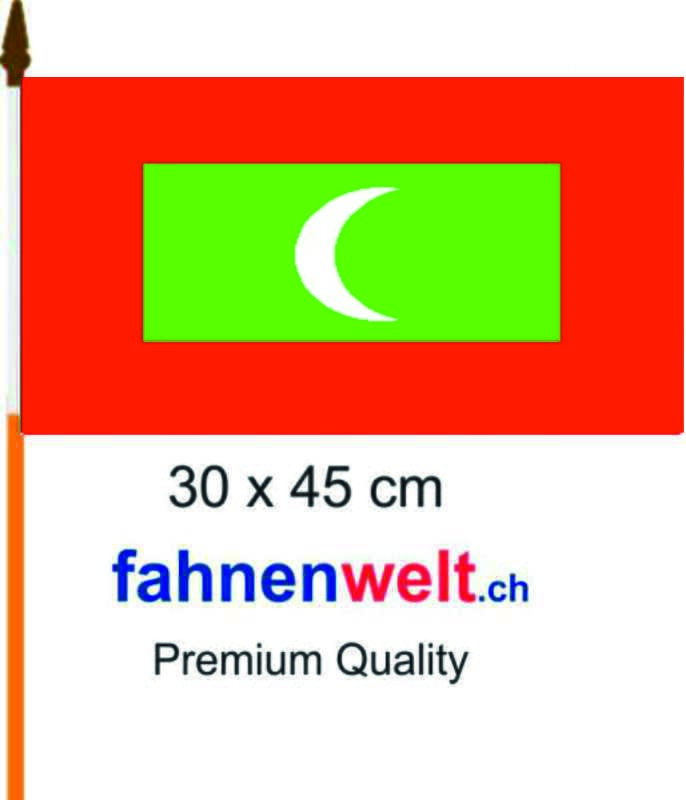 Malediven Fahne / Flagge am Stab | 30 x 45 cm - Bild 1