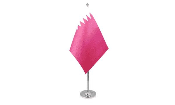 Katar Tisch-Fahne DeLuxe ohne St&auml;nder | 15.5 x 24 cm - Bild 1