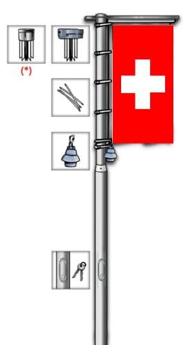 Ausleger Fahnenmast mit T&uuml;rchen in verschiedenen Gr&ouml;ssen - Bild 1