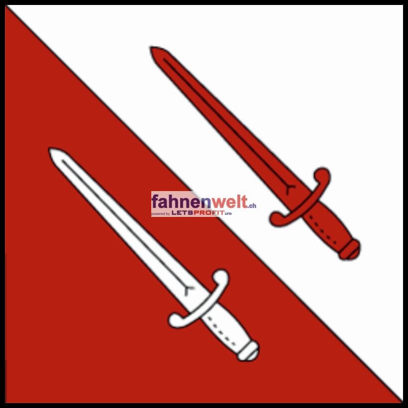 Fahne Gemeinde 1522 Oulens-sur-Lucens Ehemalige Gemeinde (VD) | 30 x 30 cm und Gr&ouml;sser - Bild 1