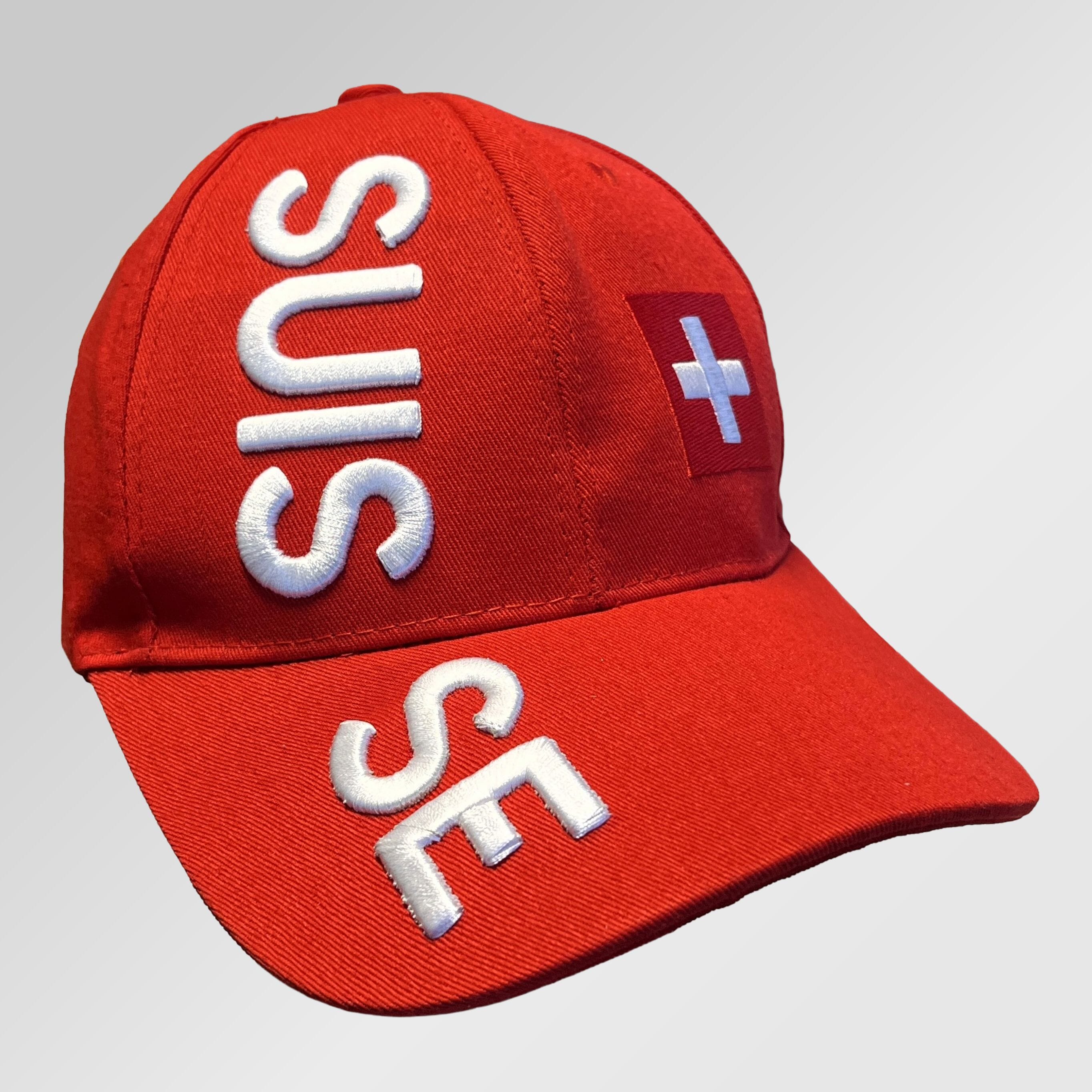 Schweiz Cap mit Schweizerfahne und SUISSE Stickerei - Bild 1