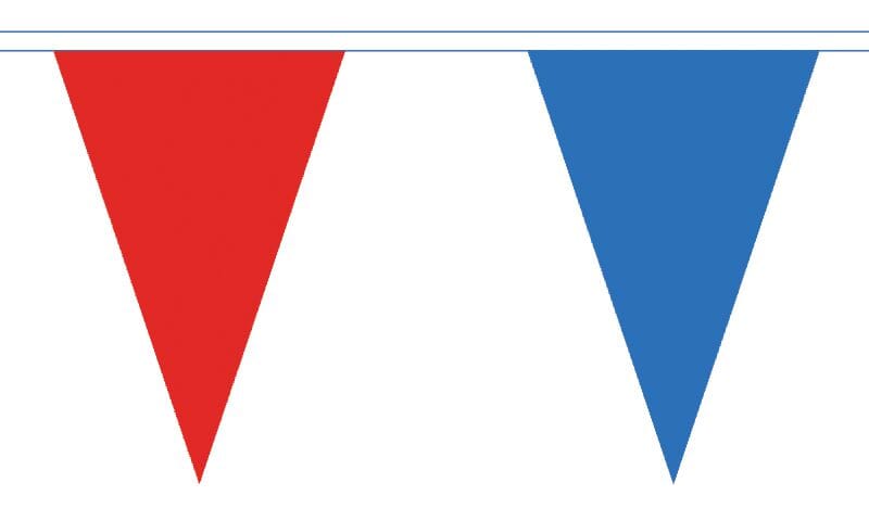Wimpelkette rot und blau gedruckt aus Stoff | 50 Wimpel 20 x 30 cm 20 m lang - Bild 1