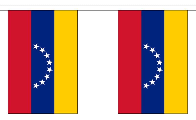 Fahnenkette Venezuela gedruckt aus Stoff | 30 Fahnen 15 x 22.5 cm 9 m lang - Bild 1