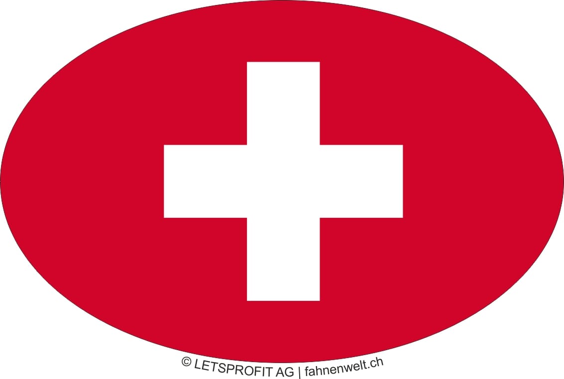 Auto Aufkleber Sticker Schweiz oval | 10 x 6.5 cm - Bild 1