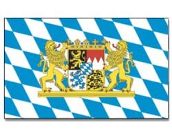 Bayern mit grosser Staatswappen Hissfahne gedruckt quer | 90 x 150 cm - Bild 1