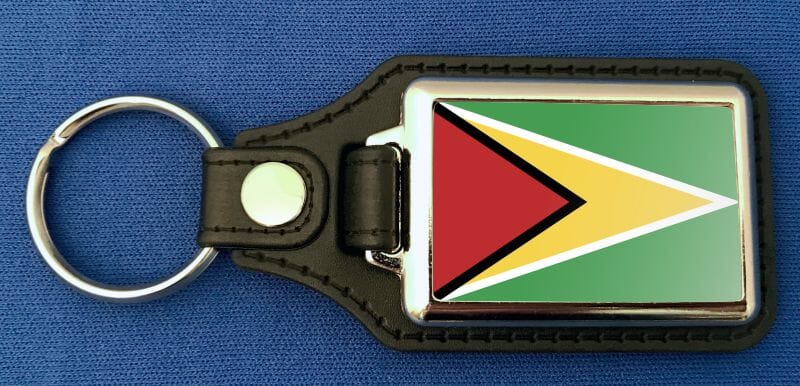 Guyana Schl&uuml;sselanh&auml;nger aus Metall und Kunstleder | ca. 95 X 37 mm - Bild 1