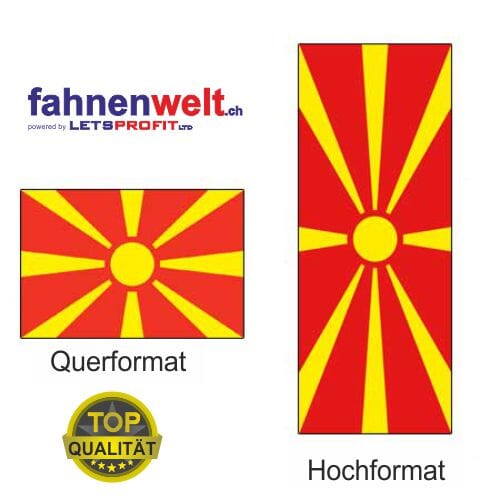 Nordmazedonien Fahne aus Multi-Flag im Hoch- und Querformat | diverse Gr&ouml;ssen - Bild 1