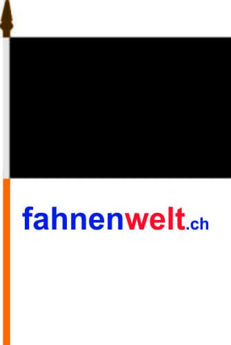Schwarze Fahne am Stab gedruckt | 30 x 45 cm - Bild 1