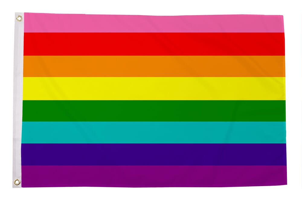 Regenbogen mit 8 Streifen original Fahne gedruckt | 60 x 90 cm - Bild 1