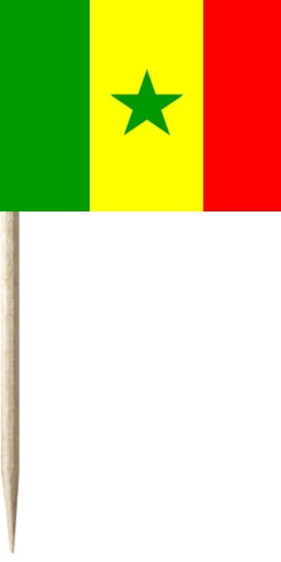 Mini-Fahnen Senegal Pack &agrave; 50 St&uuml;ck | 30 x 40 mm - Bild 1
