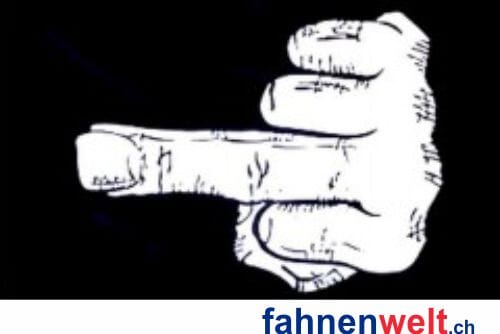 Mittelfinger / Middle Finger Fahne gedruckt | 90 x 150 cm - Bild 1
