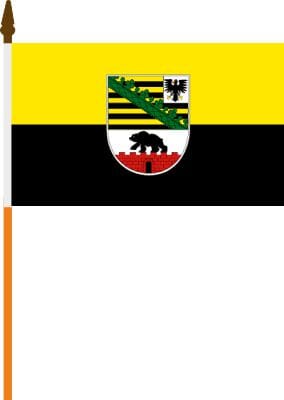 Sachsen-Anhalt Fahne am Stab gedruckt | 30 x 45 cm - Bild 1