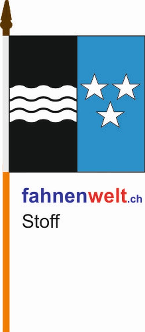 Fahne Aargau am Stab aus bestem Stoff | 30 x 30 cm - Bild 1