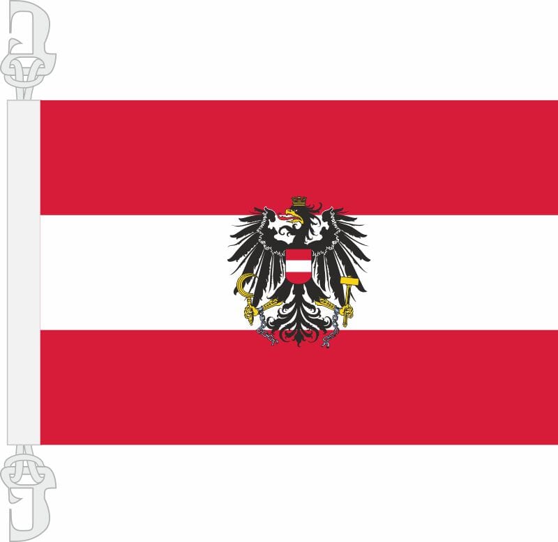 Oesterreich mit Adler Hissfahne gedruckt im Querformat | 30 x 45 cm - Bild 1