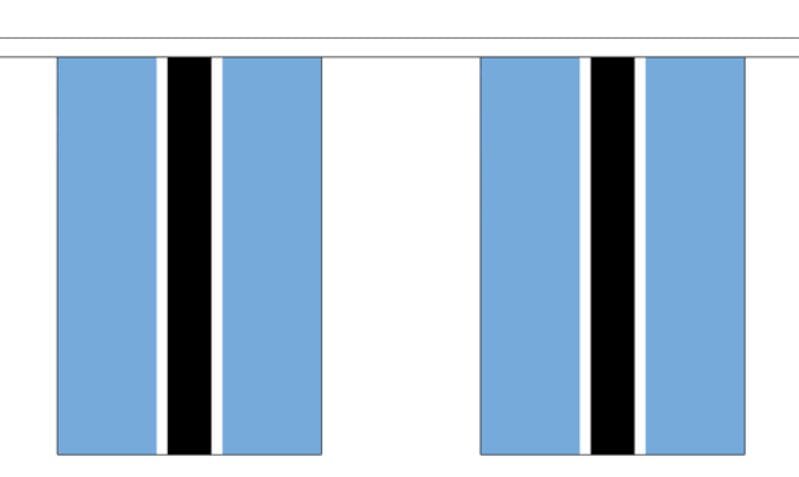 Fahnenkette Botswana gedruckt aus Stoff | 30 Fahnen 15 x 22.5 cm 9 m lang - Bild 1