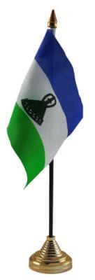 Lesotho Tisch-Fahne gedruckt | 10 x 15 cm - Bild 1